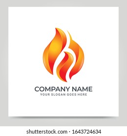 Modern fire logo design vector illustration