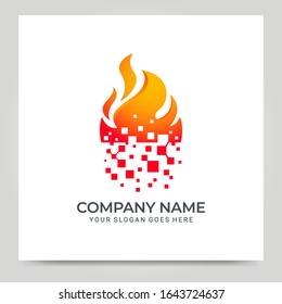 Modern fire logo design vector illustration