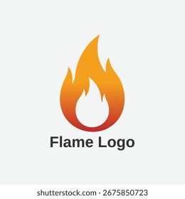 Modern fire logo design, Vector flame symbol, Hot burning fire silhouette, Creative icon for business identity