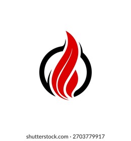 moderne Feuer-Logo-Design-Vektor mit flachem Stil