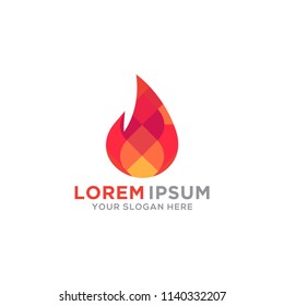 Modern fire logo or icon design. Vector illustration