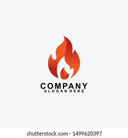 Modern fire logo or icon design. Vector illustration