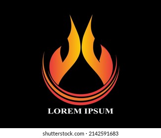Modern fire logo or icon design. Vector illustration