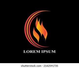 Modern fire logo or icon design. Vector illustration