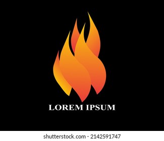 Modern fire logo or icon design. Vector illustration