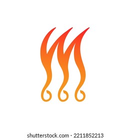 Modern fire logo or icon design. Vector illustration with flame lines and national swirl pattern.
