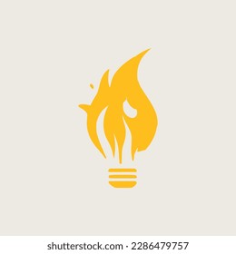 Modern fire logo or icon design, fire logo minimalist design colorful Vector illustration