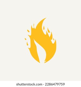 Modern fire logo or icon design, fire logo minimalist design colorful Vector illustration