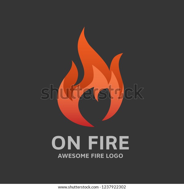 Modern Fire Logo Template Flame Icon Stock Vector Royalty Free