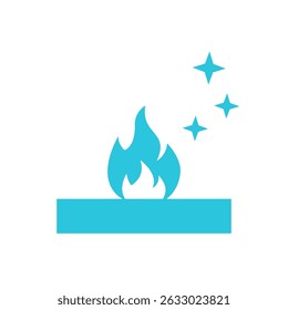 Modern Fire pit icon. Isolated on white background. Blue icon