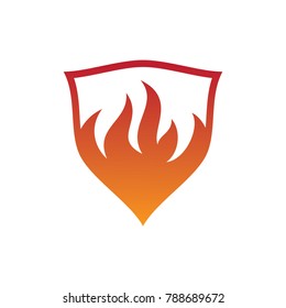 Modern Fire Shield logo template designs, Shield logo designs symbol