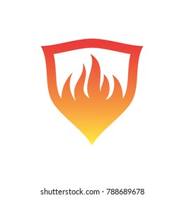 Modern Fire Shield logo template designs, Shield logo designs symbol