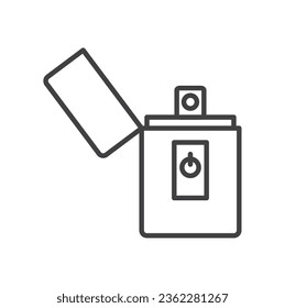 Ilustración moderna de fuente de fuego como un simple signo vectorial y símbolo de moda , icono más ligero. ilustración vectorial en estilo de línea aislado en fondo blanco