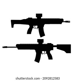 diseño de vectores modernos de silueta de armas de fuego