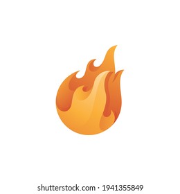 Modern Fireball Flame Logo Icon