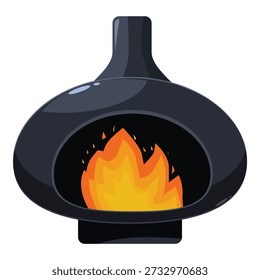 Modern fireplace burning brightly, creating a cozy and inviting atmosphere