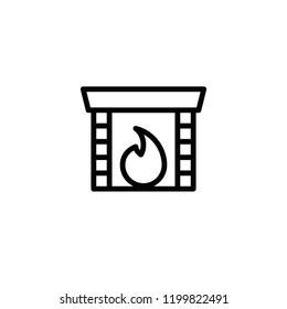 Modern fireplace icon