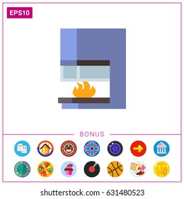 Modern fireplace icon