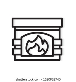 modern fireplace icon- vector illustration