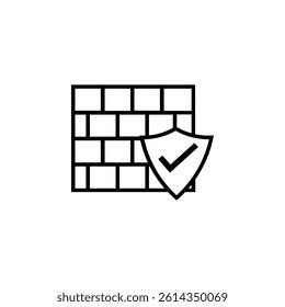 Modern firewall icon, symbolizing strong and secure digital protection.