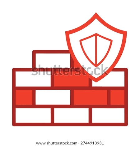 Modern Firewall Security Icon Design