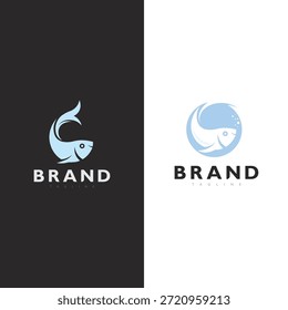 Modernes Fisch Emblem Logo Vektor für Ocean Marine Brand Identity Design