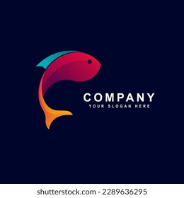 Modern fish gradient logo. Fish logo design template. company logo concept or restaurant.