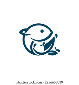 logotipo vectorial de ilustración de peces modernos