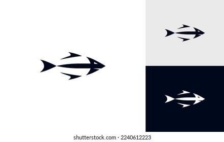 Modern fish logo with arrow