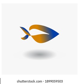 Logotipo de pescado moderno creativo en forma de JA, JC, O y Un inicial, artístico, minimalista color púrpura brillante color de base inicial icono de la letra.