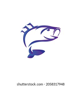 Modern fish logo design template concept