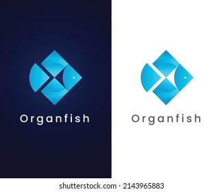 modern fish logo design template