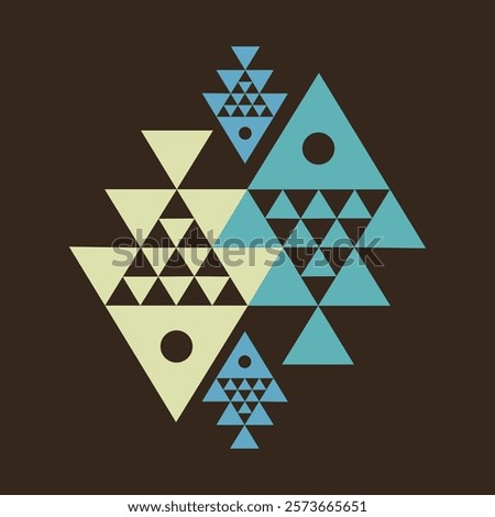 Modern fish pattern with triangle shapes, ideal for minimalist designs and creative projects.
