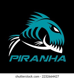 
Modern fish predator piranha logo