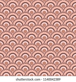 Modern fish scales squama background, vector seamless fabric pattern, tiled textile print. Typical japanese squama scales seamless arc tiles texture. Reptile skin pattern.