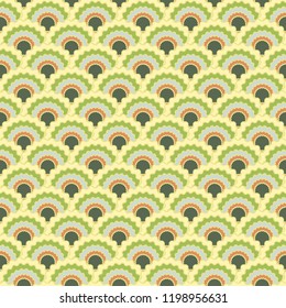 Modern fish scales squama background, vector seamless fabric pattern, tiled textile print. Typical japanese squama scales seamless arc tiles structure. Dragon skin pattern.