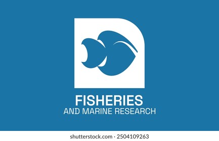Modern Fisheries Logo Design Featuring Aquatic Elements and Bold Typography Symbolizing Sustainable Fishing and Marine Life