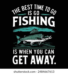 Modern fishing t-shirt design for man 