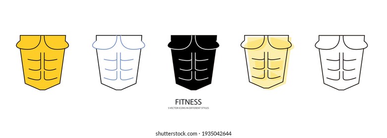 modern fitness chest vector type icon
