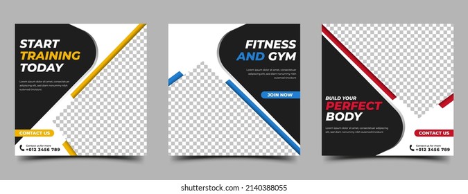 Modern Fitness, Gym, And Workout Social Media Post Template