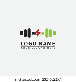 modern fitness lightning business logo icon. Abstract vector graphics simple elegant flat illustration style.