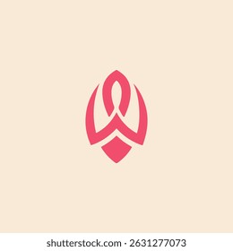 Modern Fitness Logo Design, Bold Flame Ribbon Icon for Wellness, Empowerment Symbol, Logo with W	