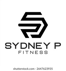 Modern Fitness Logo Design for Sydney P with Hexagon Graphic and Bold Typography Creating a Strong Brand Identity