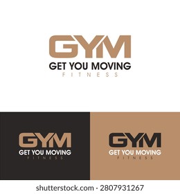 Modern fitness logo template featuring bold GYM typography with a clean professional layout. Ideal for gyms, fitness centers, personal trainers, sports clubs, activewear brands, wellness businesses, and corporate branding. Fully editable vector logo suitable for professional brand identity.