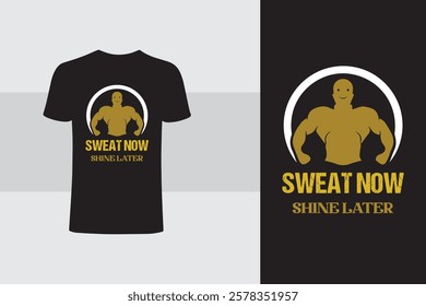 Modern Fitness T Shirt Design Template 