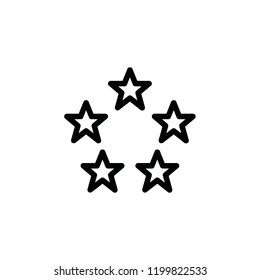 Modern five stars icon