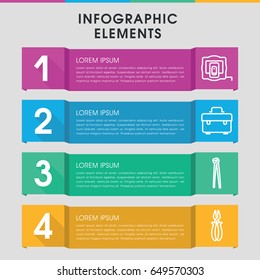 Modern fix infographic template. infographic design with fix icons includes measure tape, toolbox. can be used for presentation, diagram, annual report, web design.