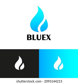 Modernes Flammenlogo-Design-Konzept. Blaue Logomarkgrafik. Kann Feuer, vpn, wild, Natur darstellen.