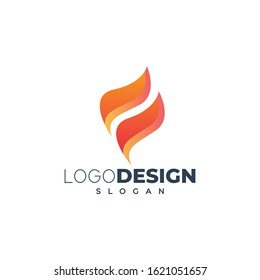 modern flame logo design element
