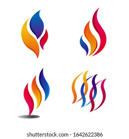 modern flame logo design vector